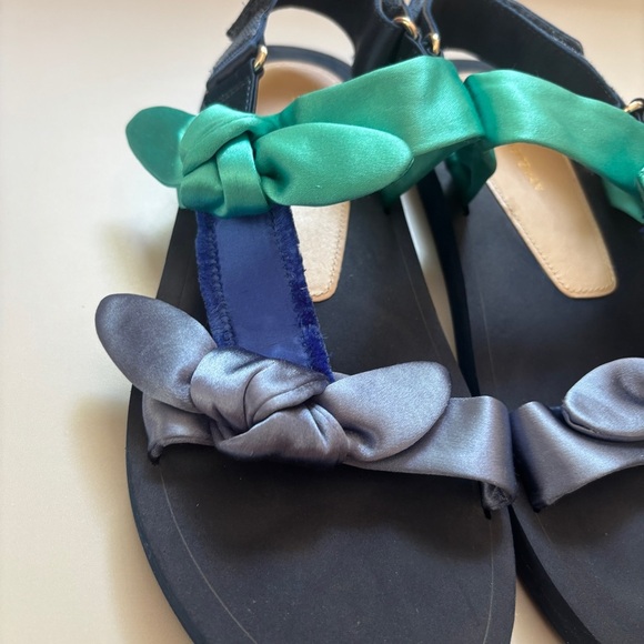 Stuart Weitzman Bandeau Sport Sandal Teva Style Satin Bow Strap Size 7.5 Adjusts - Picture 4 of 10